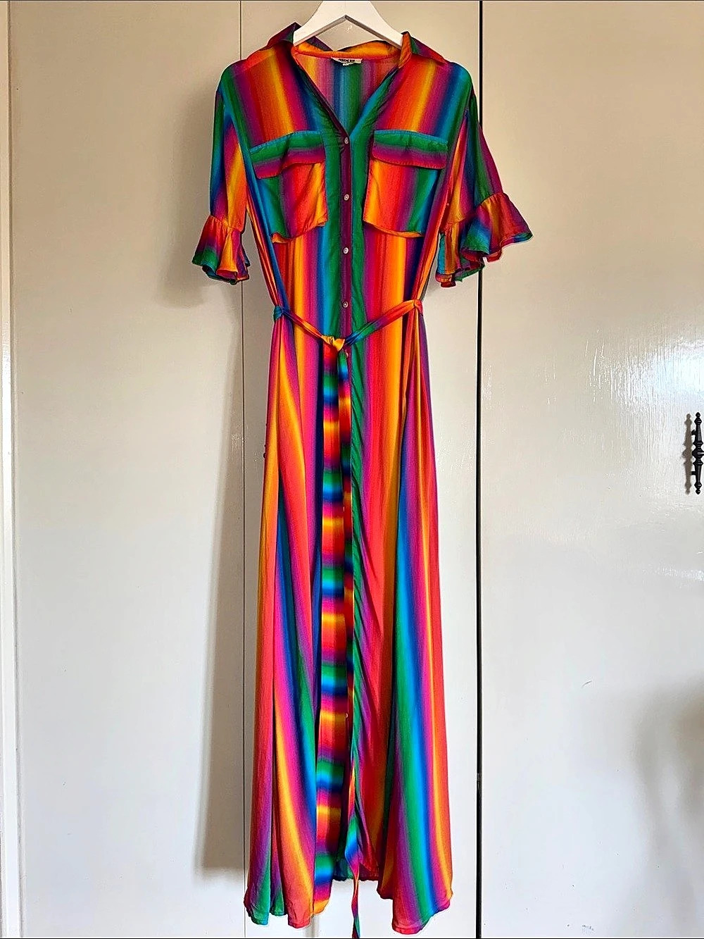 Rainbow Striped Maxi Dress